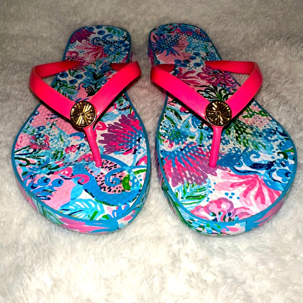 Lilly Pulitzer Pink and Blue Sandals - Picture 2 of 5